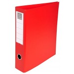 Exacompta réf. 51745E 1 Classeur rembordé PVC 4 anneaux en D de 50 mm sur la 3ème de couverture Dos 70 mm Dimensions extérieures : 32 x 29 cm Format à classer A4 Maxi Coloris : rouge