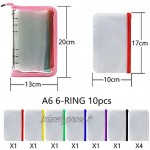 RIIEYOCA Couverture de classeur en PVC souple pour cahier A6 enveloppe A6 reliure à 6 anneaux avec couverture créative 6 couleurs