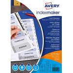 AVERY Intercalaires IndexMaker à 12 touches blanches Page de sommaire et onglets personnalisables et imprimables Format A4 Matiere carte,