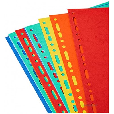 Exacompta Réf. 2112E Intercalaires en carte coloris vifs recyclée 220g m2 avec 12 onglets neutres Format à classer A4 maxi Dimensions 24,5 x 29,7 cm