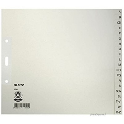 Leitz Intercalaires Répertoire A-Z Mi-Hauteur Extra-Large Papier 100% Recyclé Certifié Ange Bleu Gris Lot de 5 12003085