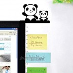 1 paire mignon panda acrylique moniteur mémo conseil notes autocollantes titulaire de la carte de message pour les onglets téléphones ordinateur pc côté gauche et droit