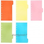 4 Reliures multicolores Set A5 A6 B5 PVC Journal de v-oyage Notebook Index Page d'index Cartes d'onglet Diviseurs Size : B5