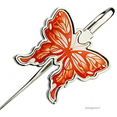 Crochet de forme de papillon orange Bookmark