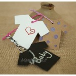 Da. WA 100 pcs Chiffon Forme étiquette en papier Kraft Brun vierge pour cartes de mariage Store Hang Tag blanc 7*5.5cm