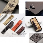 Style chinois signet rétro en bois signet étudiant bureau cadeaux-H8