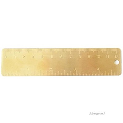 12 cm Échelle vintage durable Laiton Marque-page Règle droite étudiants papeterie – Laiton – Geshiglobal
