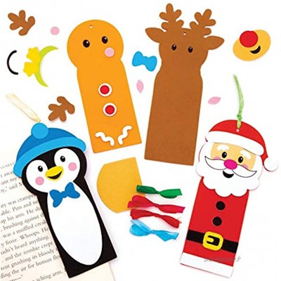 Baker Ross Kits de Marque-Pages de Noël Paquet de 6 Loisirs créatifs et Accessoires de Noël pour Enfants