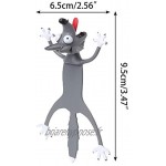 DEDC 3D Marque-page en Forme de Animaux Joli Marque-page de Livre Bureau Papeterie École Cadeau Drôle pour Enfants Étudiants Loup