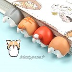 Lot de 4 marque-pages en forme de dessin animé pour hamster renard chat corgi chien fesse mignon animal cadeau style papeterie pour enfants