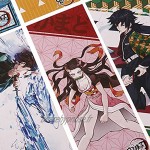 Saicowordist Ensemble de 10 Pièces Marque-pages Anime Jujutsu Kaisen Demon Slayer Marque-pages Imprimés Personnages de Dessins Animés Mini Cartes PapierDemon Slayer
