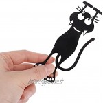 Tiantian 3 Pièces Marque-Page Curious Cat Noir Marque Page en Forme de Chat Marque-Page Créatif 12,3 cm