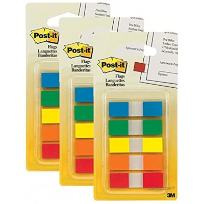 Flags Primary Colors 1 2" Wide 100 Flags & Dispenser Per Pack 3 Packs