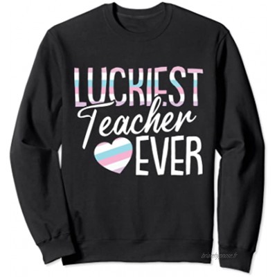 Luckiest Teacher Ever LGBT-Q Intersexual Pride Flag Teaching Sweatshirt