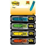 Mémos Post-It « Sign and Date » couleurs assorties 1,3 cm de large 30 par distributeur 80 Flags Assorted Primary ColorsSign and Date