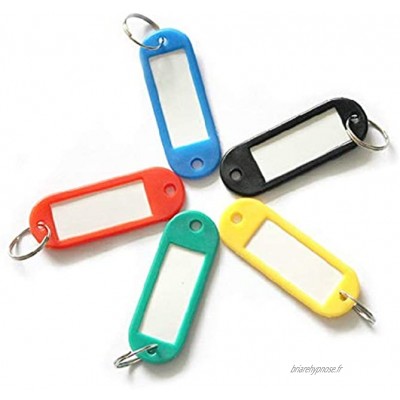 N-K Pulabo Lot de 5 étiquettes en plastique avec porte-clés pour bagages cartes de nom pour animal domestique