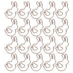 20 Pièces Trombone Marque-Pages en Forme de Lapin Animal Spécial en Forme pour Document de Bureau épingle Mignonne Or Rose