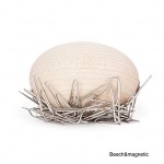 Paper clip holder -Egg in nest material: maple wood