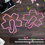 Type de Sakura Trombone à Papier Décoratives Clips de Papier Enduits de Couleur Agrafe à Papier de Universelle 12pcs Boîte pour Bureau Fournisseur École Étudiant Rose