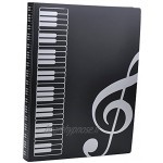 Dossier de rangement pour partitions de musique Format A4 - 40 pochettes G Clef-Black