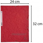 Exacompta 55505E Chemise en Carte Lustrée 3 Rabats avec Elastiques 5 10E A4 400 g Format 240 x 320 mm