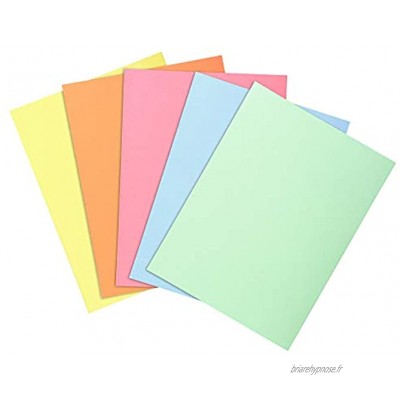 Exacompta 83000E Paquet de 250 Sous-Chemises SUPER 80 22 cm x 31 cm pour classement de documents format A4 épaisseur 80 g m² coloris assortis  bleu clair bulle ivoire jaune rose vert clair
