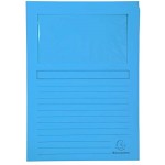 Exacompta Ref. 50162E Paquet de 100 chemises à fenêtre SUPER 160g m2 22x31cm. Bleu vif