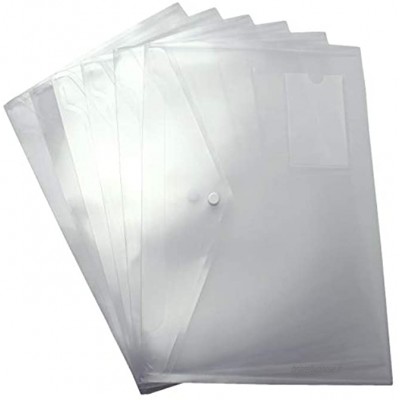 iGadgitz Home U7094 Folder A4 Pochette Plastique Transparent Porte Documents -Clair -6pcs