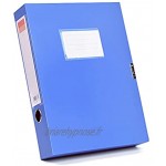 Pack de 4 boîtes de rangement A4 pour dossiers d'archives en plastique avec couvercle dossier d'organisation bleu