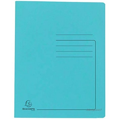 Exacompta Réf. 39986E 1 chemise à lamelle imprimée Iderama en carte lustrée 355 g m² chemise certifiée FSC dimensions 24 x 32 cm pour documents format A4 couleur turquoise