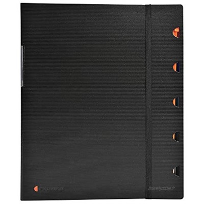 Exacompta Réf. 85434E Exaview Protège-documents à spirales couverture rigide avec un élastique 40 pochettes  80 vues Exactive matière polypropylène couleur Noir