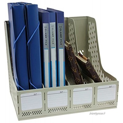 Boîte De Rangement Module De Classement En Polypropylène Rangement de Dossiers Classement de Magazine Document Stockage Pour Bureau Classeur Papier A4 X 4 Compartiments