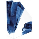 Clairefontaine 115726C Un Porte-Revues en Carton motif Aquarelle bleu indigo 25x10x32,5cm Papier finition brillante Collection Indigo
