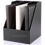 KINGFOM™ Porte-revues 3 Compartiments A4 en cuir