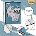 ARPAN Protège-documents A3 avec 48 pochettes solides pochettes portrait couverture de 0,8 mm