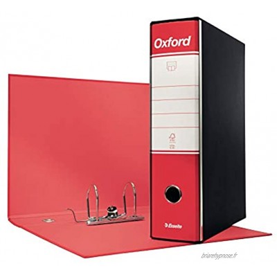 Esselte 390783160 Classeur Oxford format commercial carton dos 8 cm pour classeur boîte de 6 pièces rouge