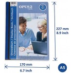 OPUS 2 Livre d’affichage de vue avant 20 pochettes transparentes | Portfolio A5 et dossier d'affichage de projet pour les réunions et conférences | Pochette transparente en polypropylène | Noir