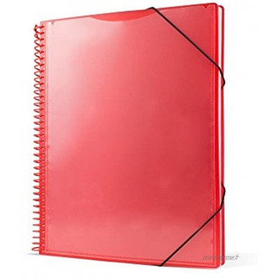 Pryse 4240053 – Classeur à spirales avec 50 pochettes A4 rouge