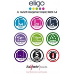 Snopake Eligo 15863 Lot de 2 porte-vues avec intercalaires et onglets 20 pochettes 40 côtés Format A4