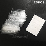 Erthree Lot de 25 onglets en plastique transparent à suspendre pour identifier rapidement les dossiers suspendus papeterie de bureau bricolage