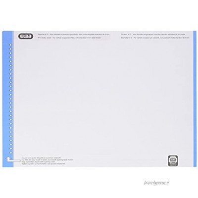 L'Oblique AZ Sachet de 10 planches d'étiquettes pour dossiers tiroir Bleu