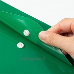 Lot de 10 porte-documents A4 Avec bouton pression En plastique Pour classeur Vert