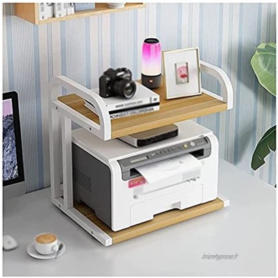 LQ Stands d'imprimante à domicile Stands d'imprimante de bureau cadre en métal Machine de télécopieur à 2 couches Scanner Scanner dossier Color : Beige