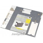NIPS 152537124 Lot de 2 boîtes de rangement pour dossiers suspendus Blanc gris anthracite 12 x 33,5 x 27,5 cm