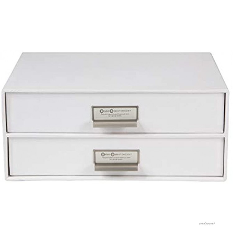 Bigso Box of Sweden 9431145544 Module de Rangement à 2 Tiroirs Panneau de Fibre Blanc 25,5 x 33 x 14,5 cm