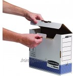 Fellowes 0026501 Boite d'Archives Banker Box System A4 Montage Automatique Dos de 10cm Bleu Lot de 10