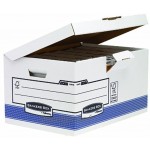 Fellowes 1141501 Banker Box System Caisse pour Archives Flip Top Maxi par 10 Blanc Bleu