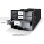 HAN IMPULS Boîte de rangement à 4 tiroirs ouverts Gris translucide Format A4 C4