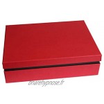Ritter Design Boîte de rangement boîte cadeau de qualité supérieure avec couvercle | dissimulée par papier de référence | Convient pour DIN A4 | Fabriqué en Allemagne | Rouge noir