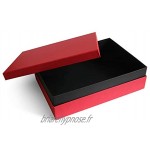 Ritter Design Boîte de rangement boîte cadeau de qualité supérieure avec couvercle | dissimulée par papier de référence | Convient pour DIN A4 | Fabriqué en Allemagne | Rouge noir